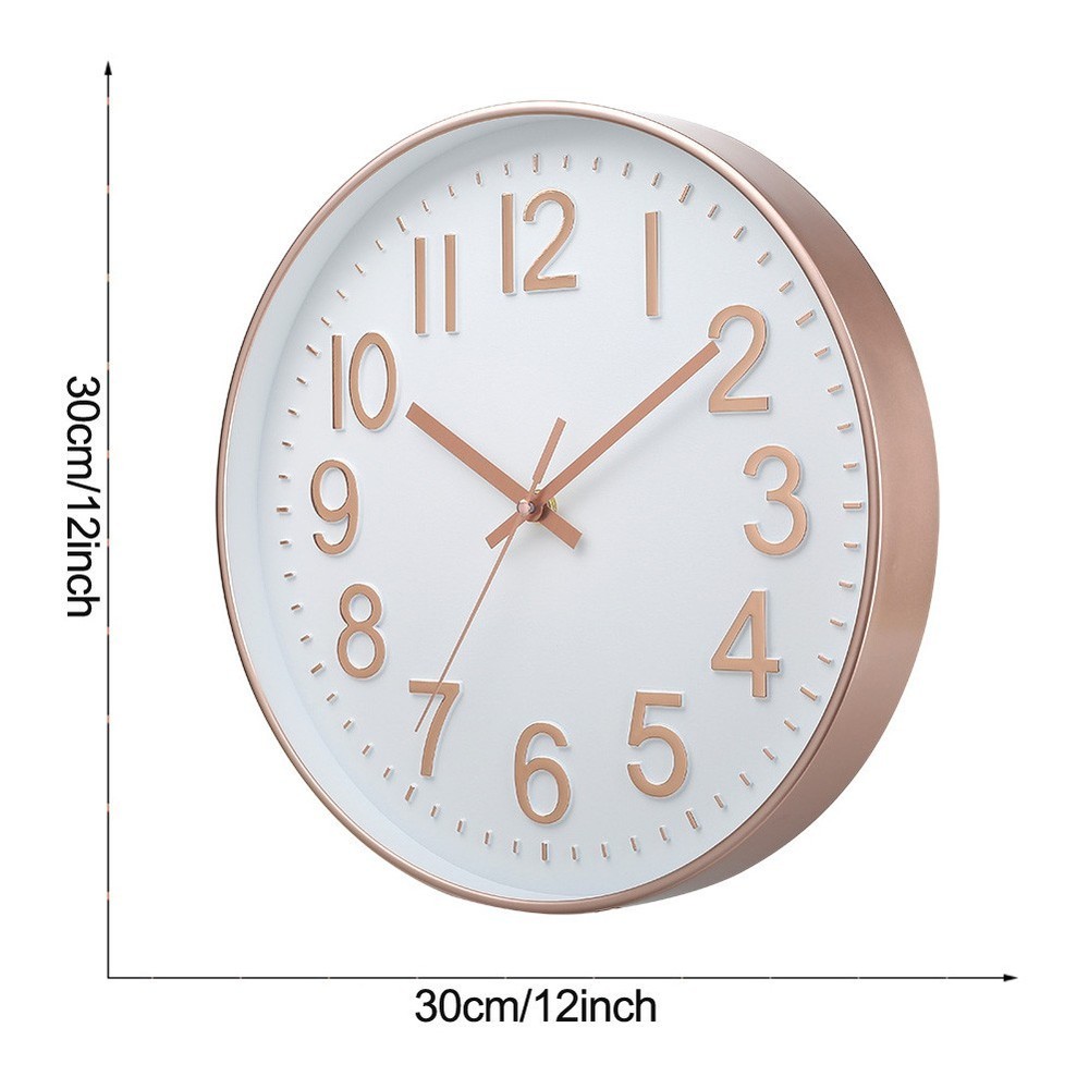 Clear View 30cm Silent Wall Clock for Bedroom Kitchen and Office Setting