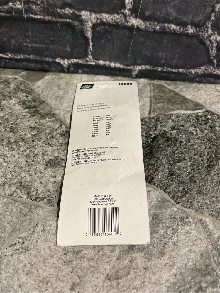 Lisle 13600 7pc 3/8" Dr. Hex Bit Set