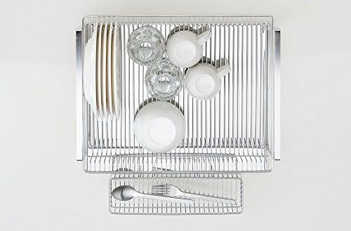 Shimomura Kitchen Drying Rack Wide Vertical with a chopstick rest Japan