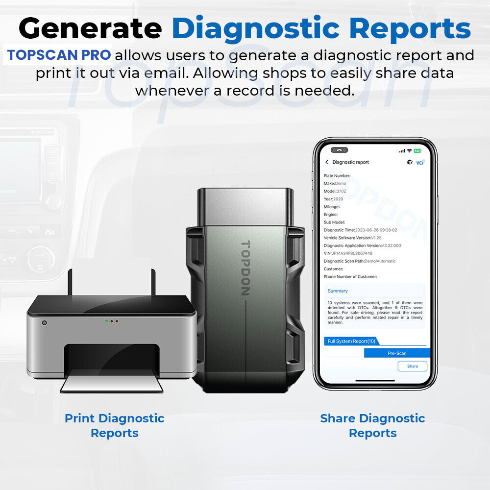 2024 TOPDON TOPSCAN PRO Automotive Diagnostic Service Tool Code Reader Scanner