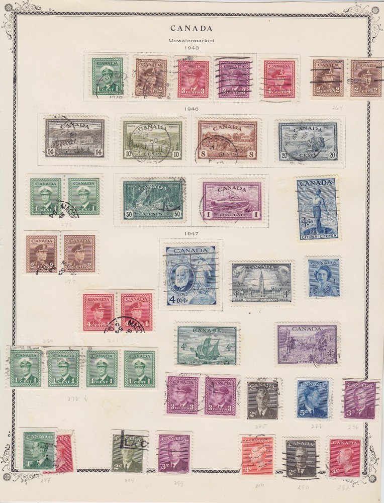 CANADA 1928/1960, 150 STAMPS, VARIETIES