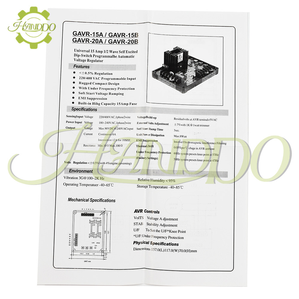 AVR GAVR-20A Automatic Voltage Regulator Replacement For Generator