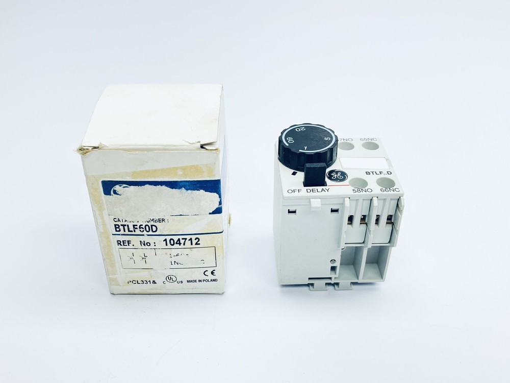 UNUSED GE BTLF60D PNUEMATIC DELAY TIMER MODULE BLOCK 1-60SEC