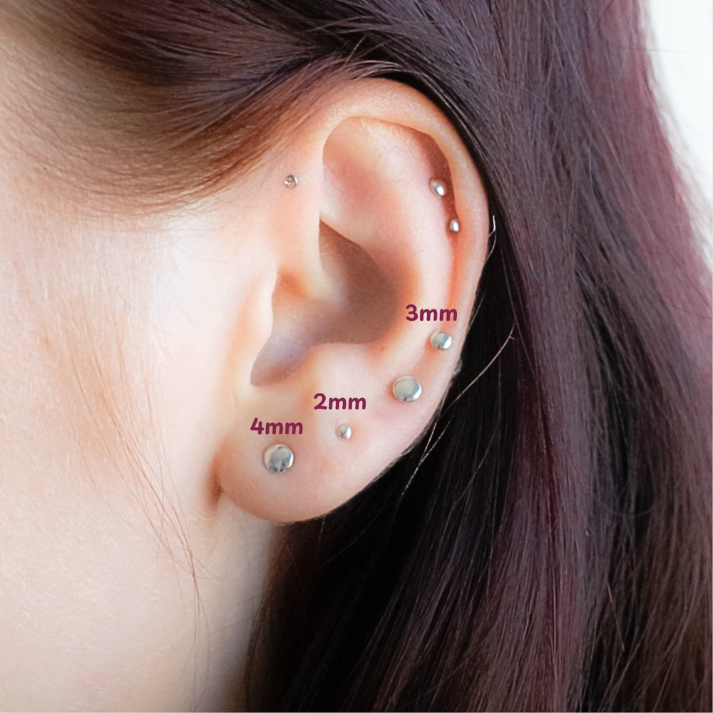 Mens Stud Earrings - Small Circle Studs