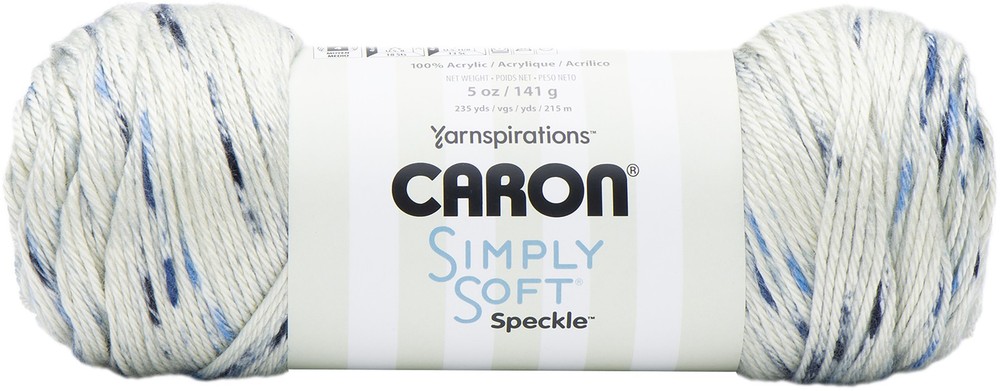 Caron Simply Soft Speckle Yarn-Blue Gingham - 3 Pack