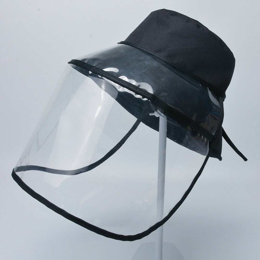Fisherman Bucket Hat Cap with Removable Full Face Protective Visor Shield