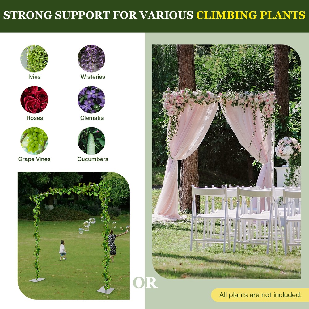 Adjustable 10ft × 10ft Heavy-Duty Wedding Backdrop Stand for Decor