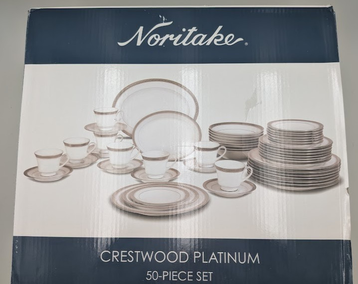 Noritake Crestwood Platinum - 50 piece set- Missing One Cup