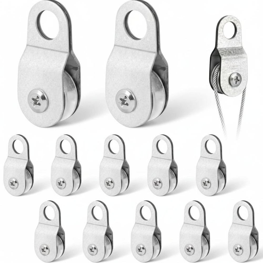 12 Pieces Single Sheave Pulley Rigging Hardware Low-Noise