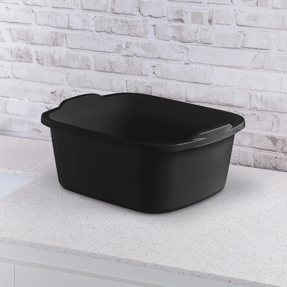 Dishpan Basin Dish Plastic Wash Food Kitchen Storage Box 18 Qt Black Tub Laundry