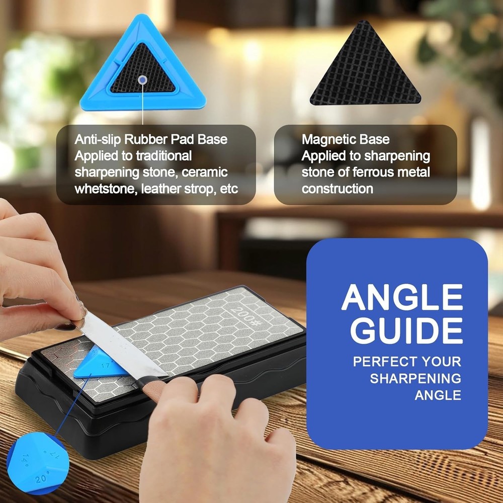 Double-Sided Diamond Whetstone with Storage & Angle Guide