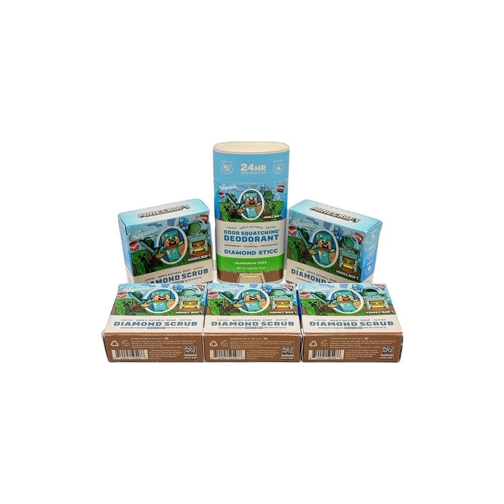 Dr Squatch Limited Edition Minecraft Deodorant & Soap Bundle