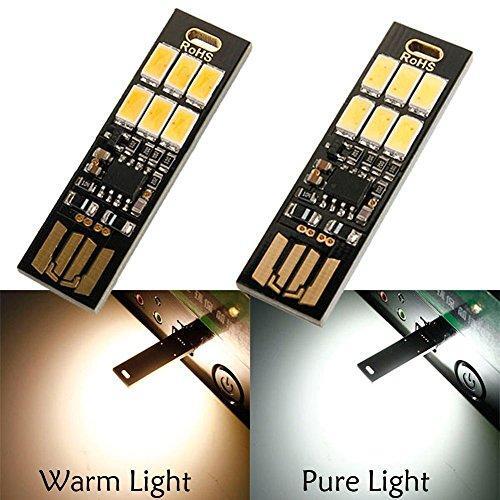 Yitee 5pcs USB Light Keychain Super Bright 6 LEDs Mini USB Light Lamp with Smart