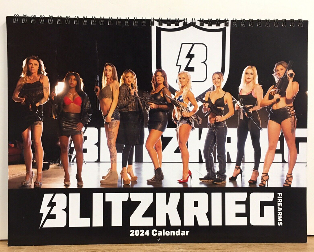 Blitzkrieg Firearms Calendar Bikini Pin-Up Models Weapons 2024 Sexy Gun Weapons