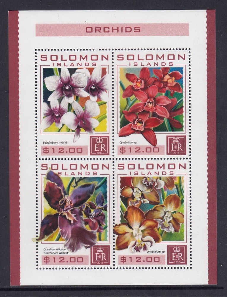 Solomon Islands: MUH Mini Sheet 2016 $48 Orchids