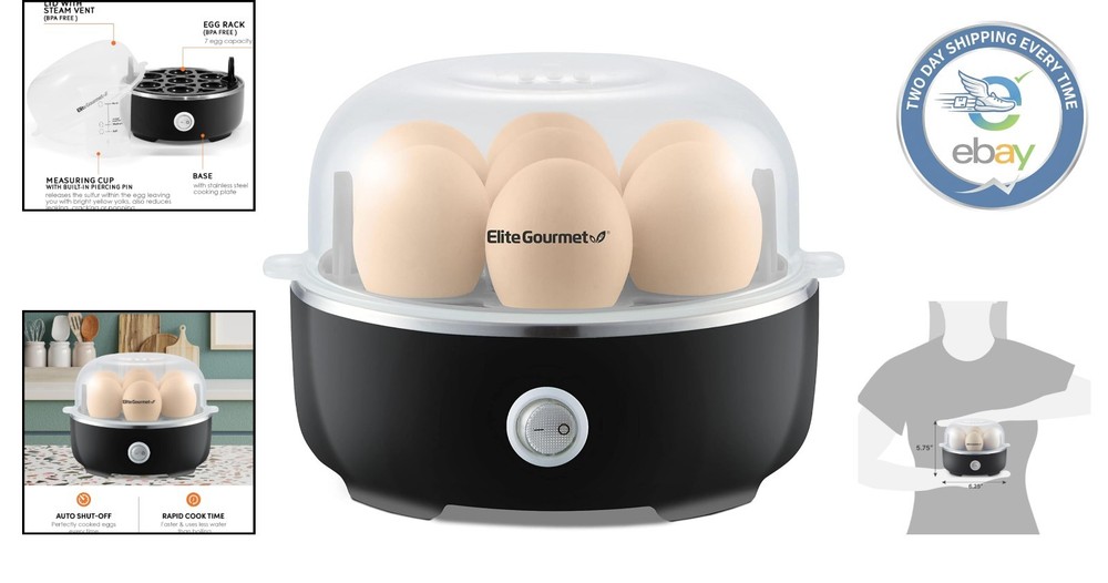 Automatic Electric Egg Cooker - 7 Capacity for Perfect Soft, Medium, Hard Boiled