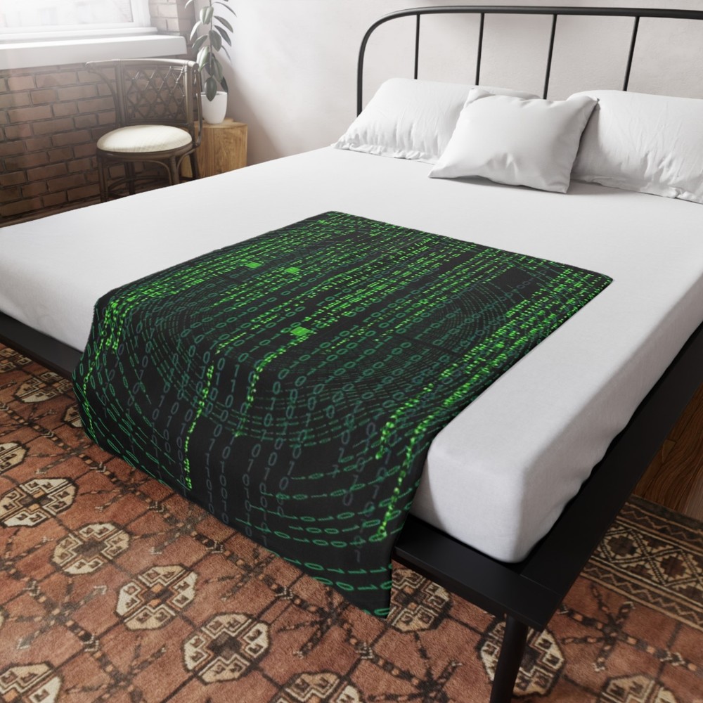 The Matrix Grid Plush Fleece Blanket