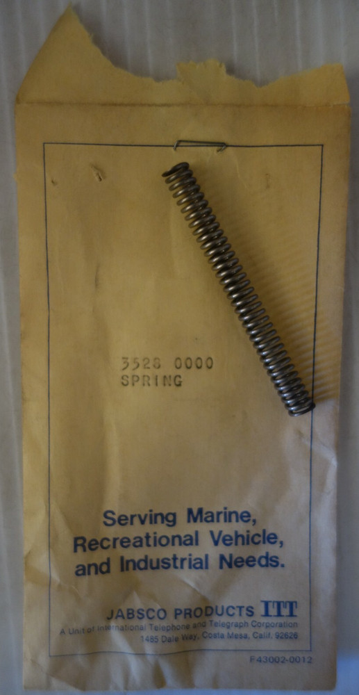 Jabsco 3528-0000 Handle Spring - For 6590 18310 2300 Pump