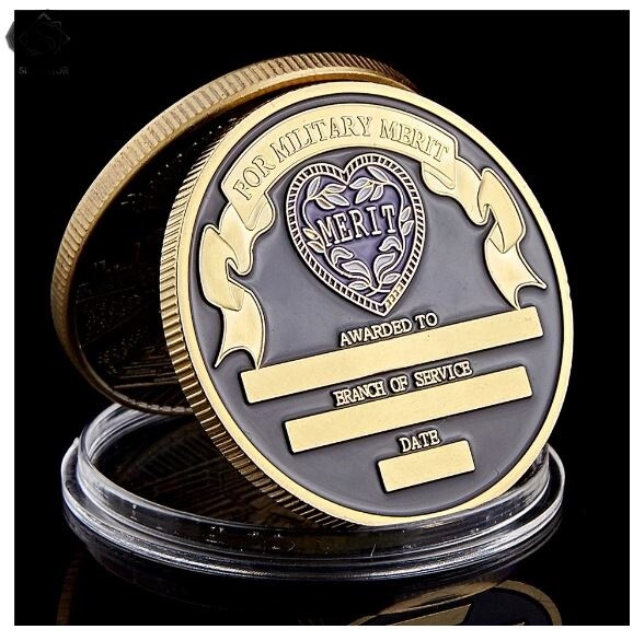 Purple Heart Challenge Coin with Case