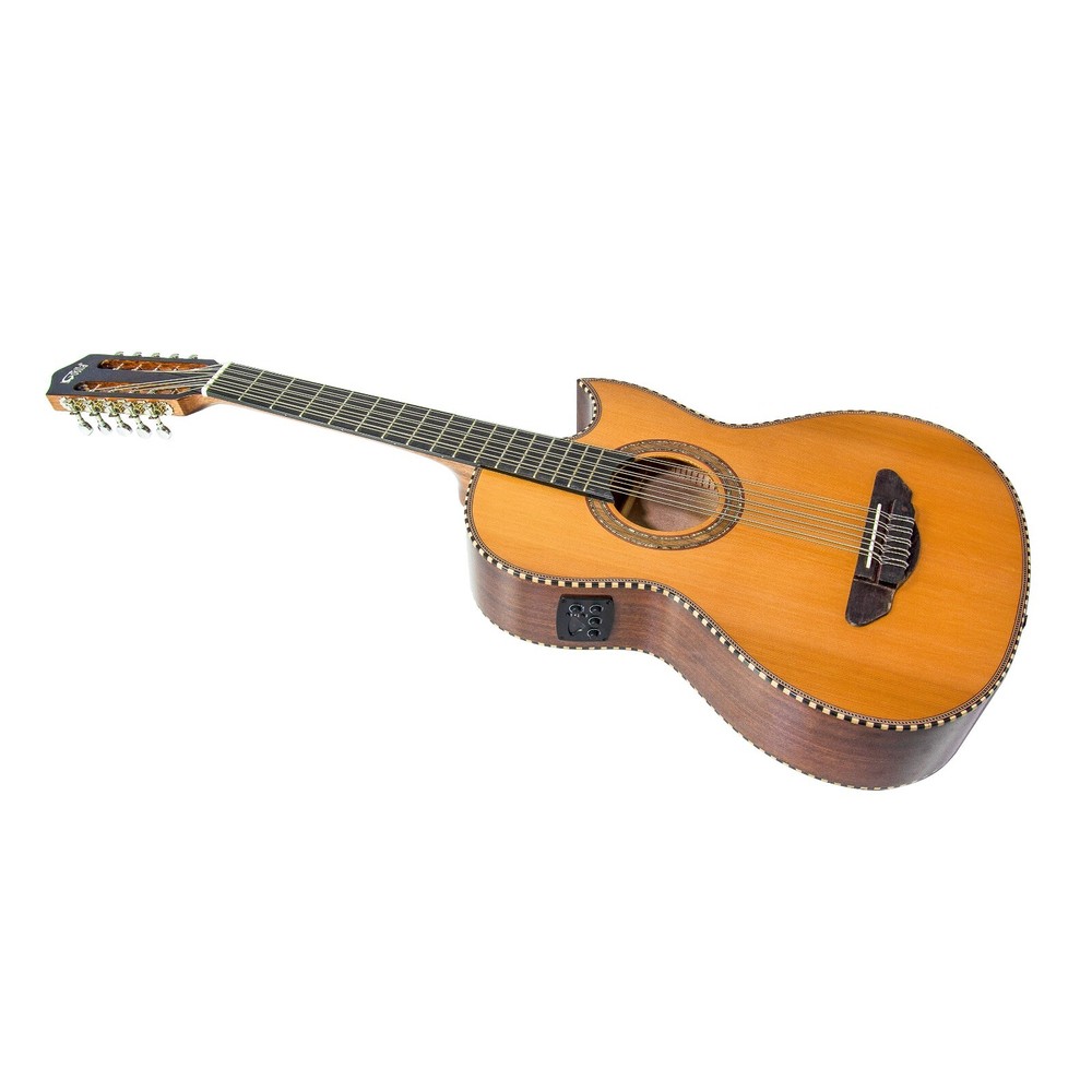10 String Electric Acoustic Bajo Quinto Solid Cedar Top Sapele back & sides