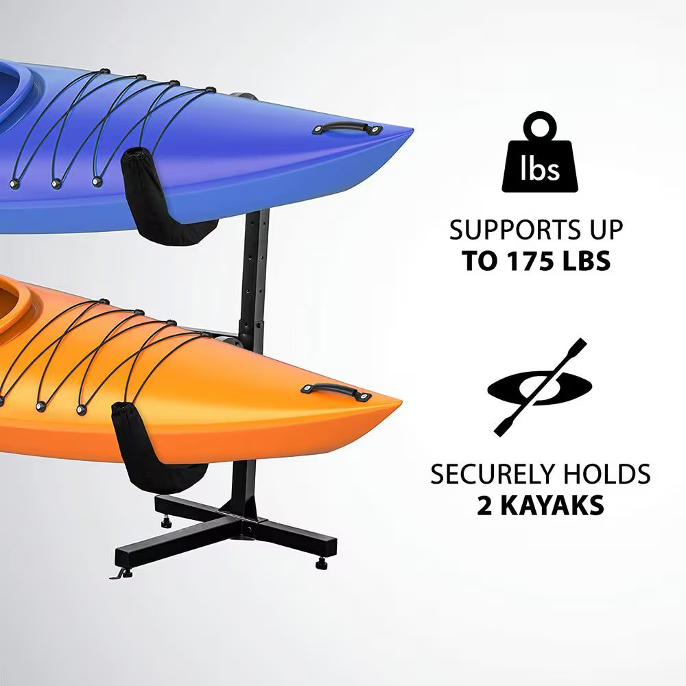 Black 2- Kayak Freestanding Storage Rack