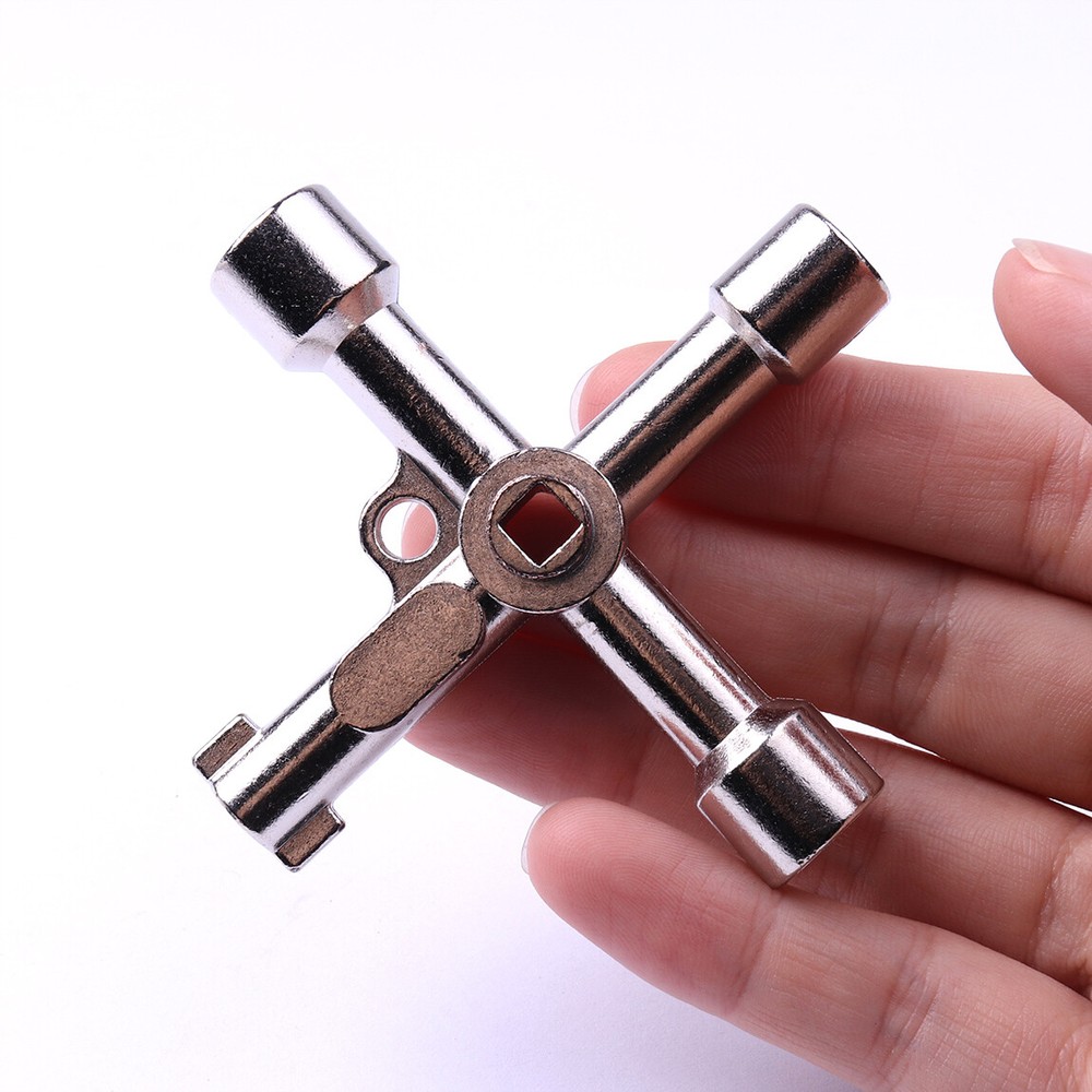 4-in-1 Key Wrench, Cross Square Triangle for Electrical Cabinet & Elevator