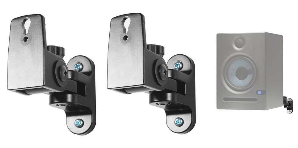 (2) Hidden Wall Mount Swivel Brackets For Presonus Eris E5 Studio Monitors