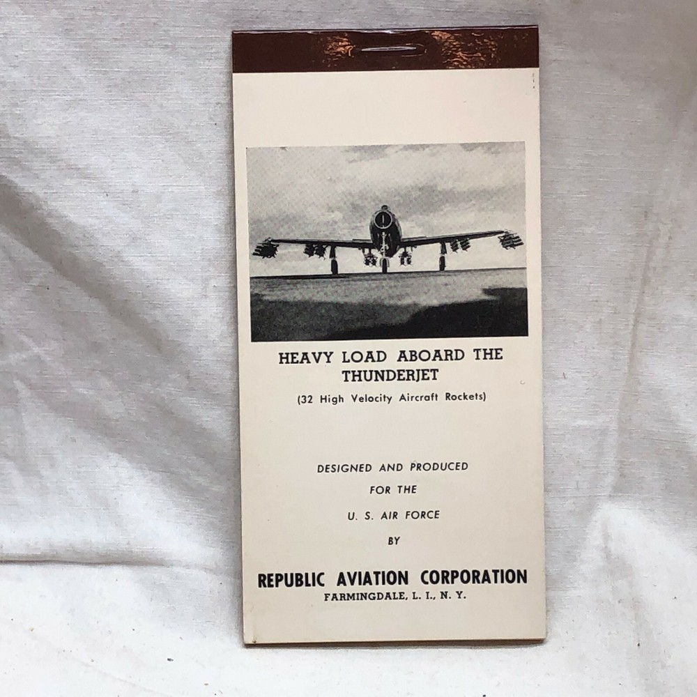 Vintage Pocket Notebook Republic Aviation Heavy Load Thunderjet