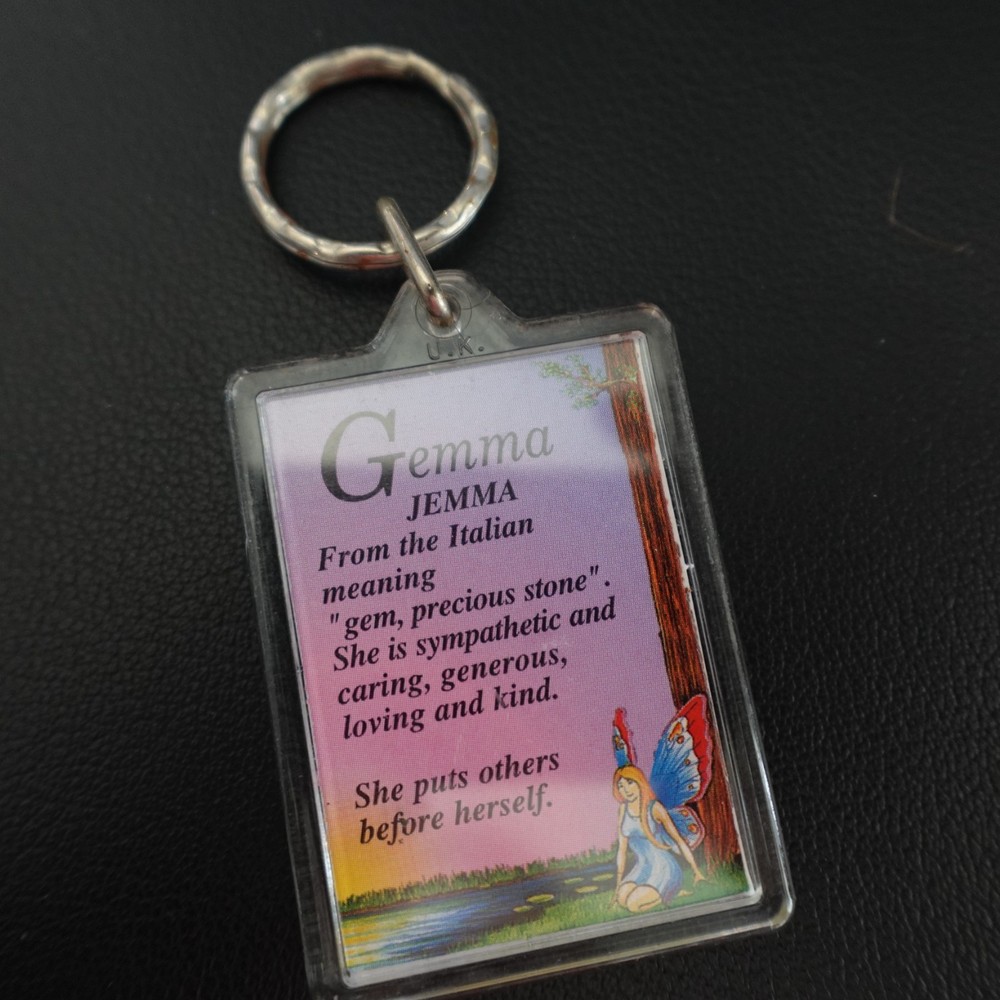 Gemma Personalized Keychain Plastic Novelty Name Definition Meaning Gift