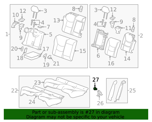 Genuine GM Seat Back Frame Bushing 13514130