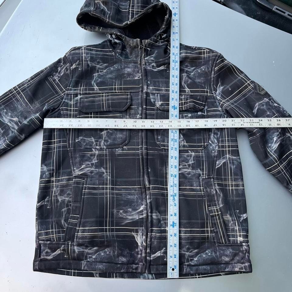 lack and white plaid Zeroxposur jacket