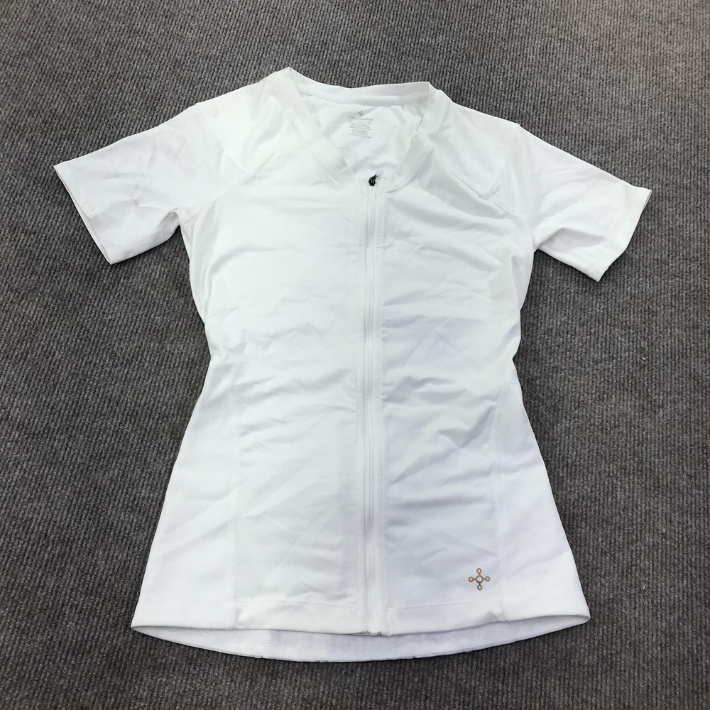 Tommie Copper Womens Back Support Compression Shirt Medium White Zip Top Posture