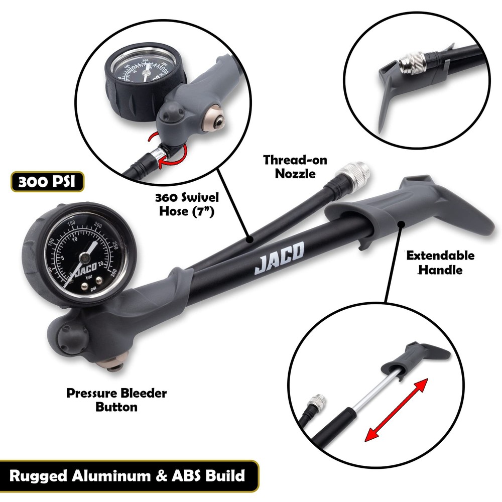 JACO ShockPro MTB Shock and Air Fork Pump - 300 PSI