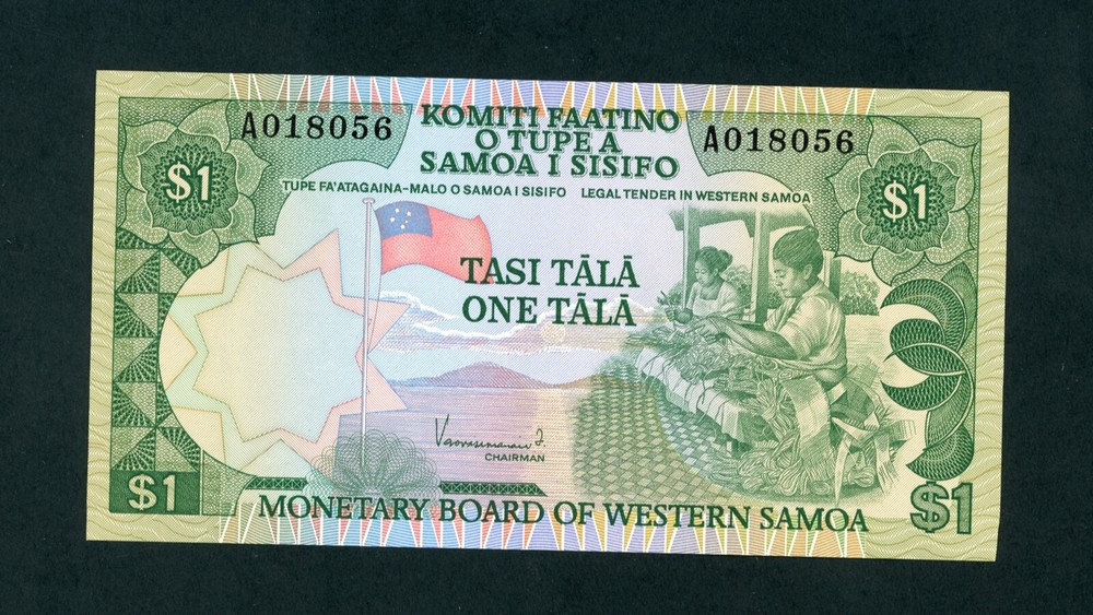 WESTERN SAMOA  1  TALA ( 1980 ) A  PICK # 19  UNC.