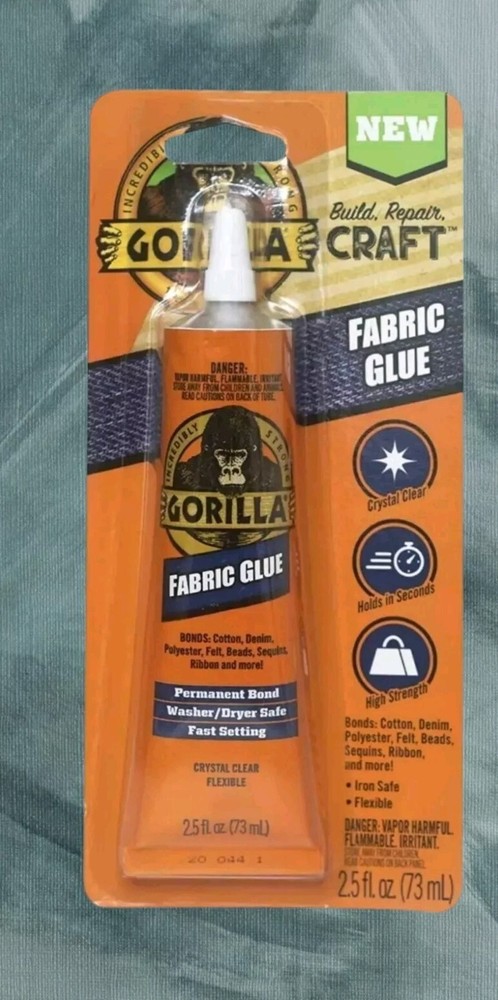 Gorilla Waterproof Fabric Glue 2.5 Ounce, 1-Pack, Clear