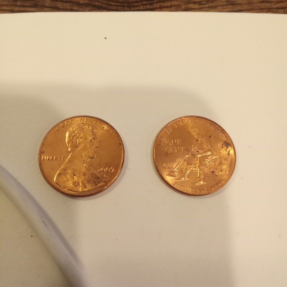 Two Bicentennial Lincoln Cents 2009 & D Log Splitter