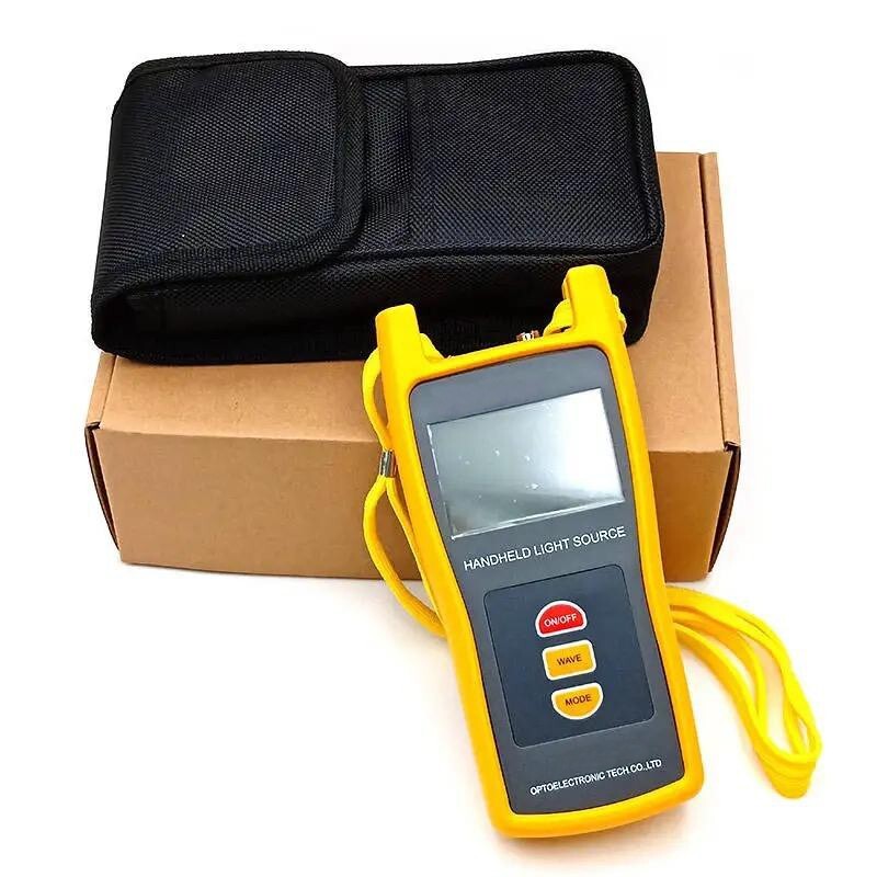 Handheld Fiber Optic Light Source Optical Laser Source Power Meter CW FC/PC FTTH