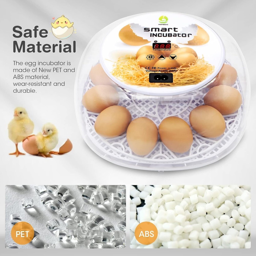 Incubators for Hatching Eggs, Egg Incubator with Automatic Egg Turning and Humid