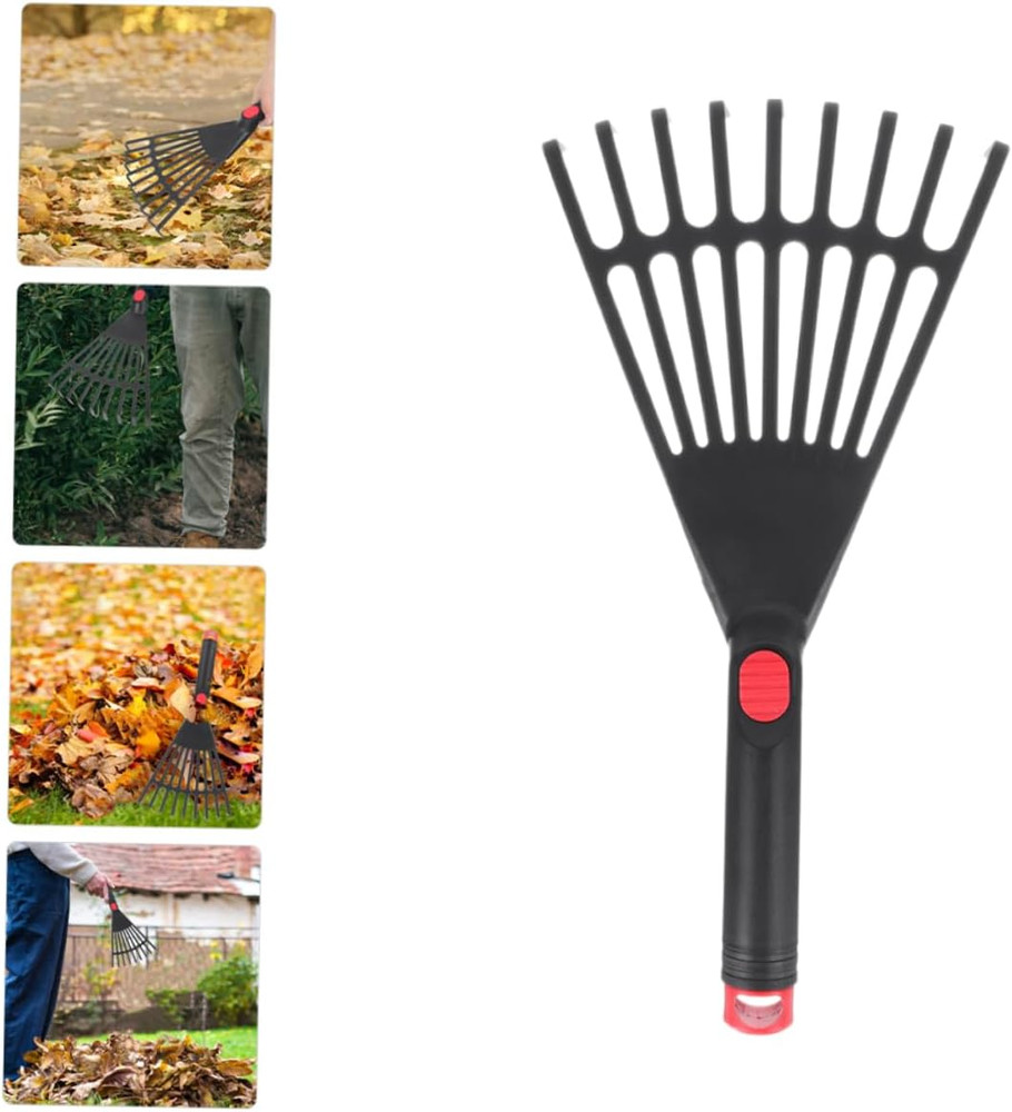 Garden Grass Rake Plastic Leaf Rake Small Hand Held for Gardening Portable Light