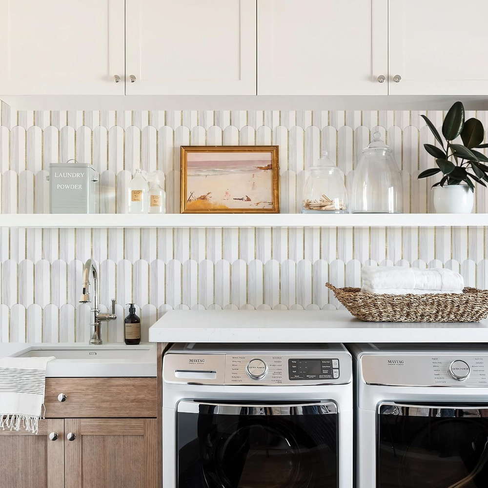 Peel and Stick Backsplash Seamless Tile,1-Sheet Stick on Backsplash for Kitchen,
