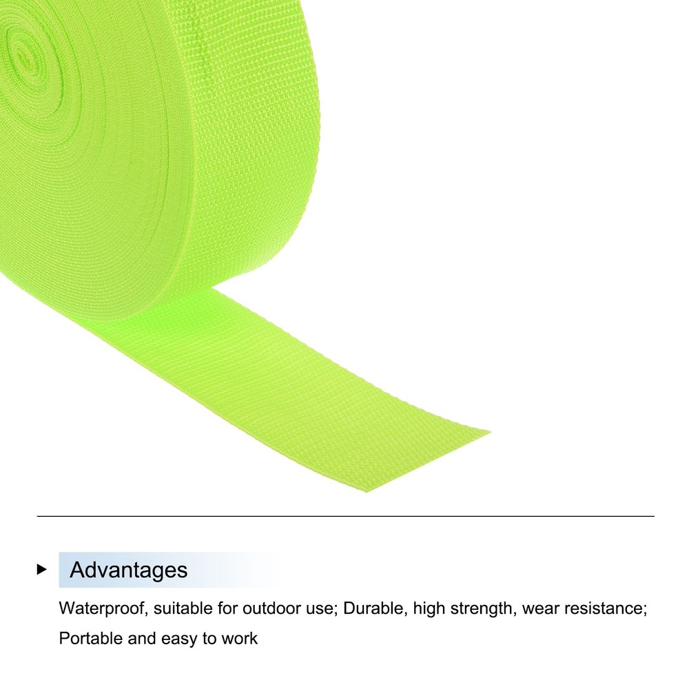 Lightweight Polypropylene Webbing Strap 2" 25 Yard Band Yellowish Green