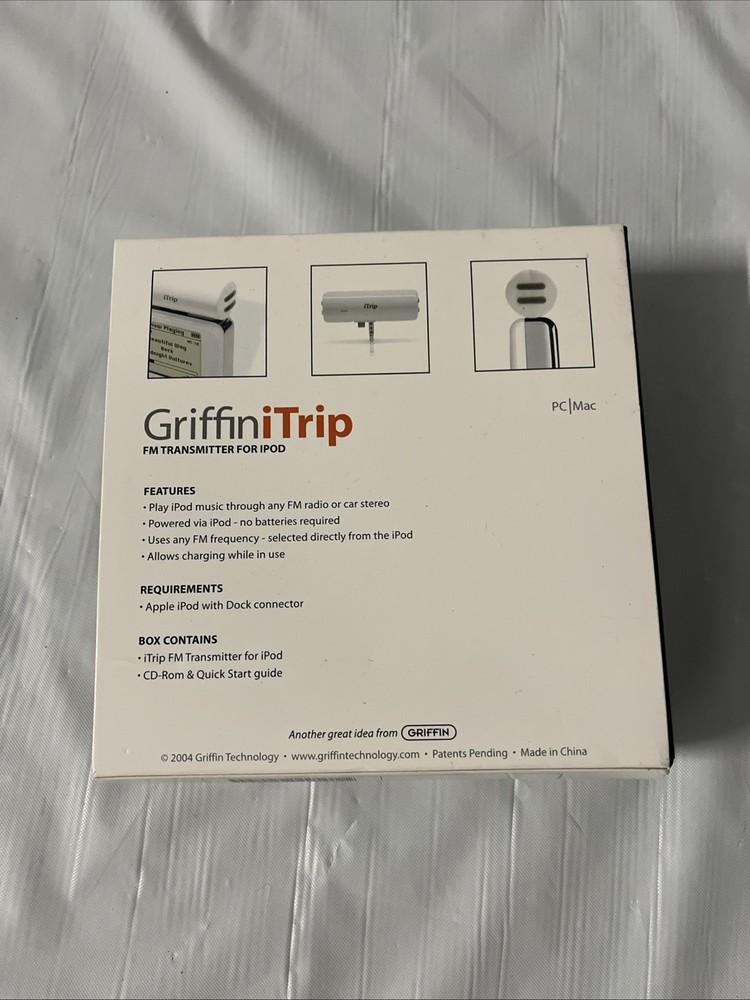 GriffiniTrip FM Transmitter for IPOD with CD-Rom and Quick Start Guide