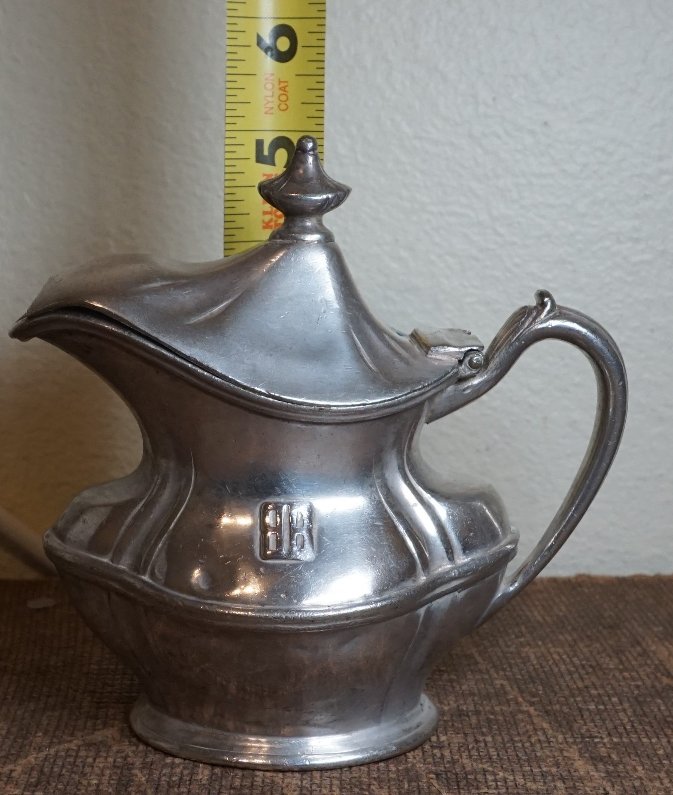 1937 BR (BURLINGTON ROUTE RR) SILVER SOLDERED CREAMER w/lid REED & BARTON 7oz