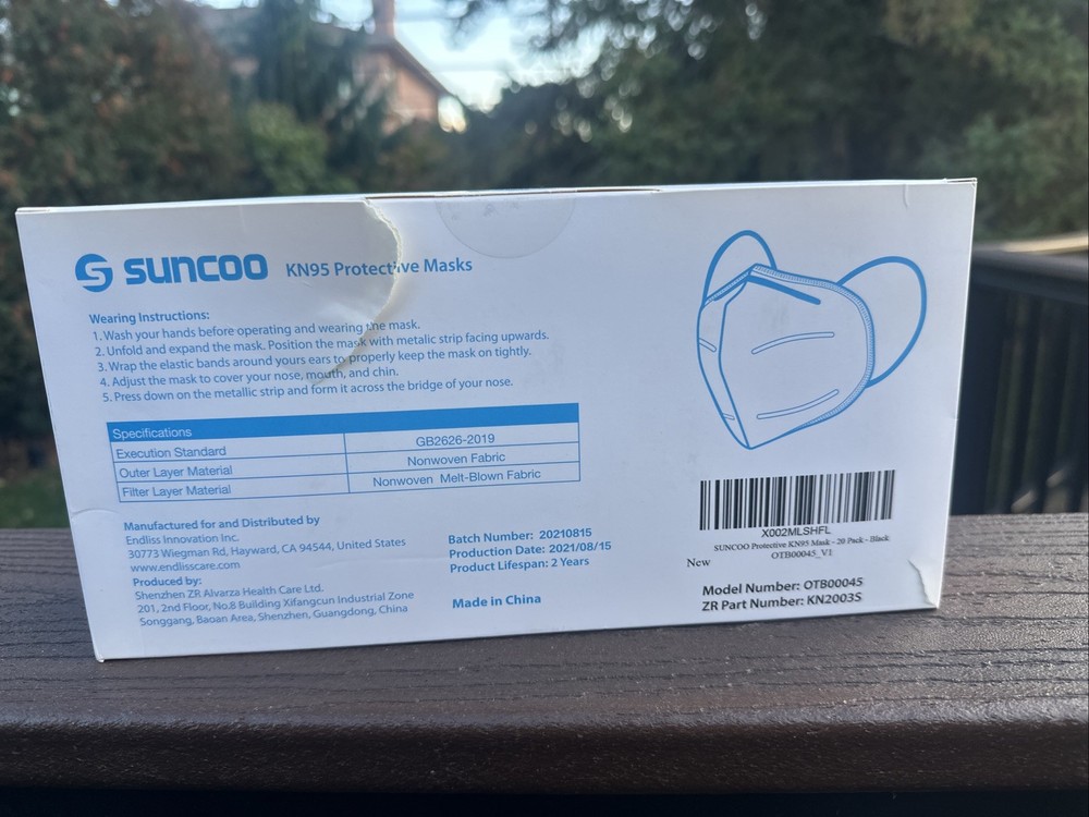 Sunoco KN95 Protective Masks 20 Pieces