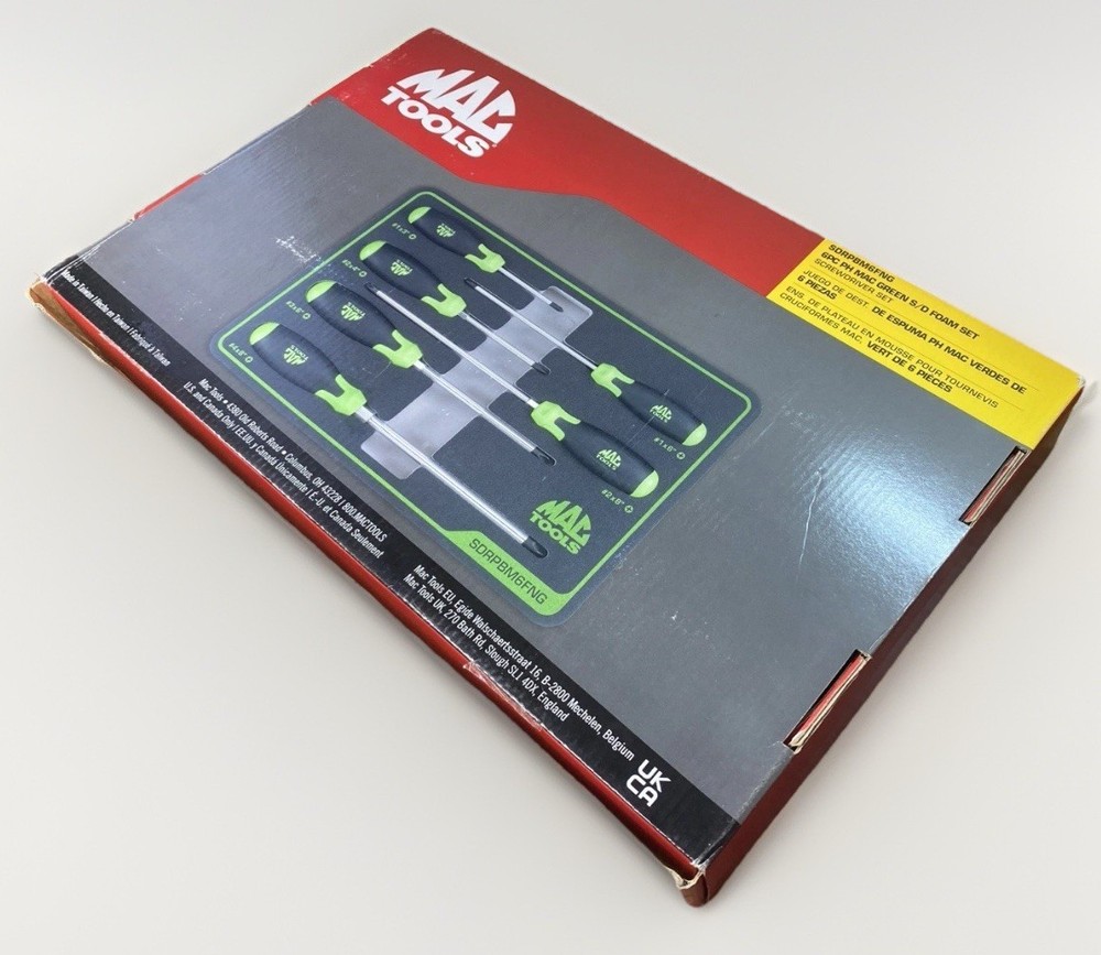 Mac Tools Philips Screwdriver Set  SDRPBM6FNG Neon Green
