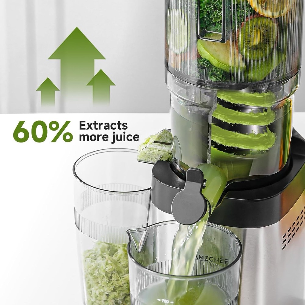 Cold press Juicer Machines with 5.2" Extra Self-Feeding