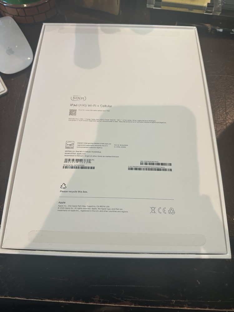 Apple iPad 11th Generation (A16) 512GB Blue Wifi + Cellular EMPTY BOX ONLY