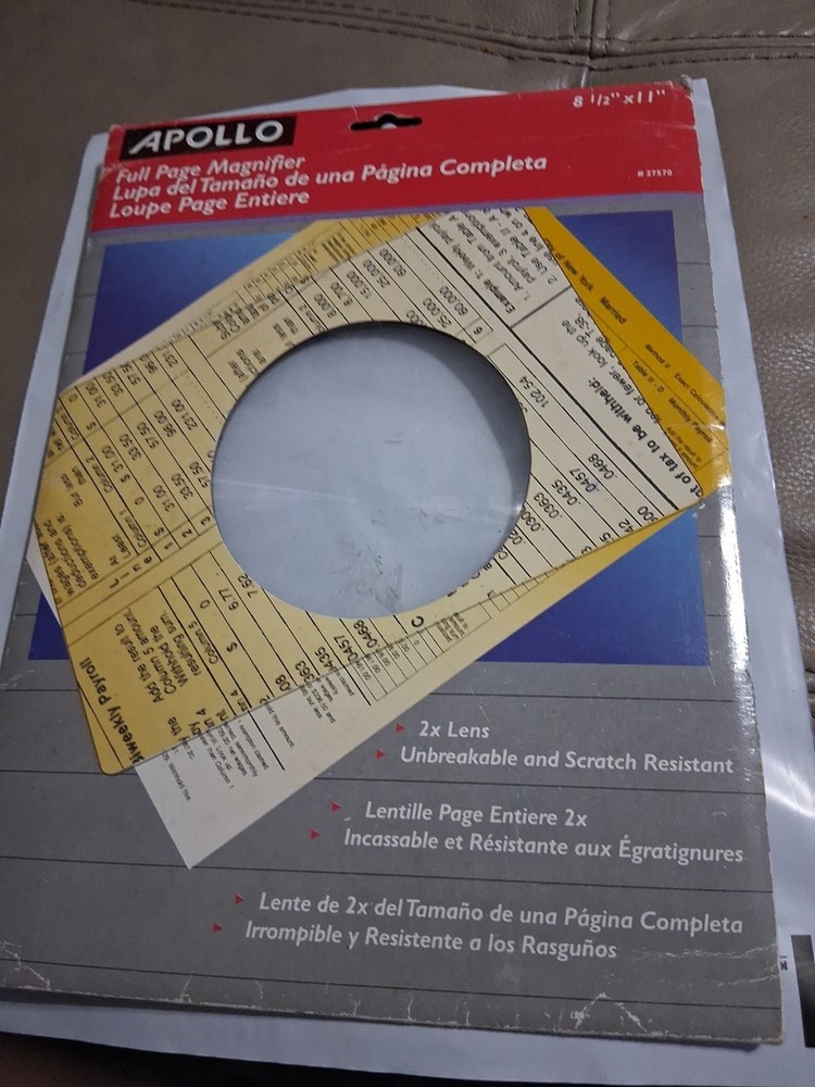 Apollo Full Page Magnifier 2X Lens Unbreakable & Scratch Resistant High PowerSss