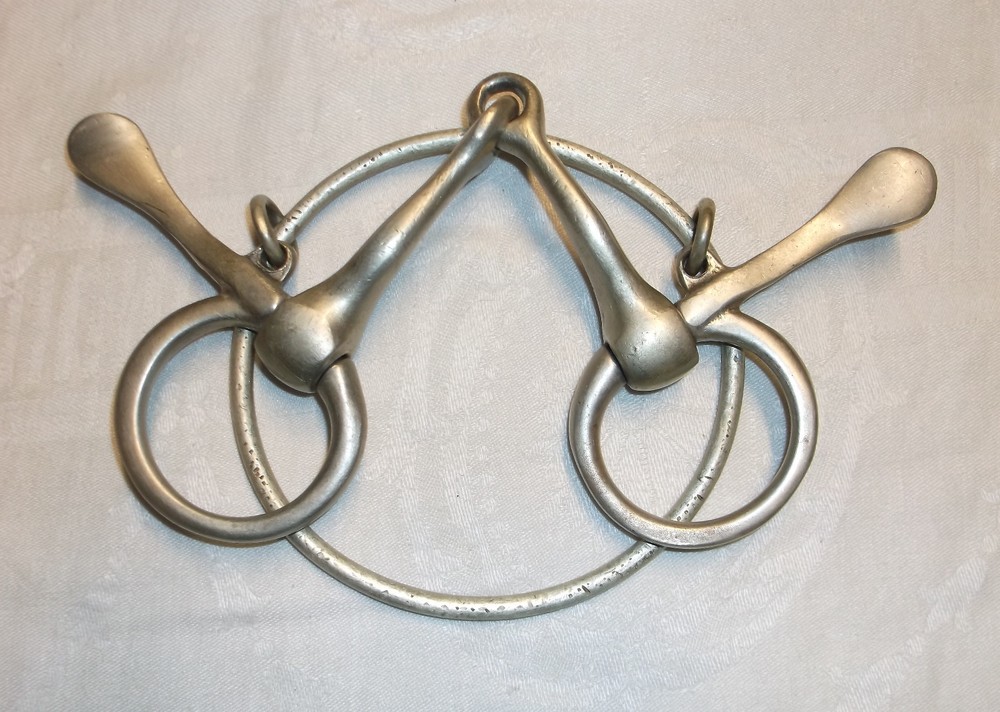 VINTAGE BIT, THOROUGHBRED RACING RING BIT, 5" SNAFFLE MOUTHPIECE, ENGLAND, CLEAN