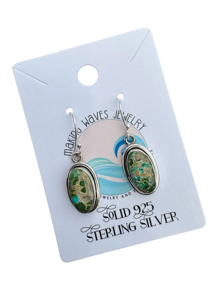 Sonoran Gold Turquoise Solid 925 Sterling Silver Earrings
